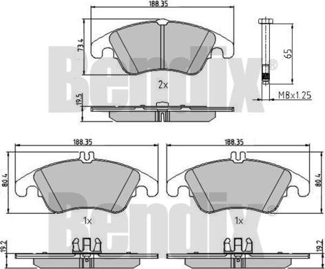 BENDIX 510595 - Bremžu uzliku kompl., Disku bremzes autospares.lv