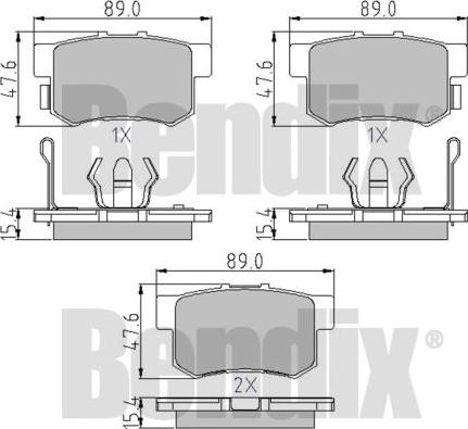 BENDIX 510591 - Bremžu uzliku kompl., Disku bremzes autospares.lv