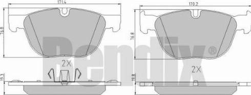 BENDIX 510597 - Bremžu uzliku kompl., Disku bremzes www.autospares.lv