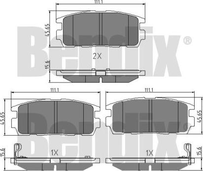 BENDIX 510549 - Тормозные колодки, дисковые, комплект www.autospares.lv