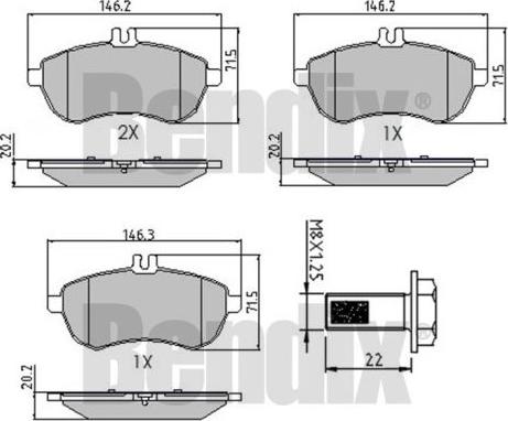 BENDIX 510546 - Bremžu uzliku kompl., Disku bremzes autospares.lv