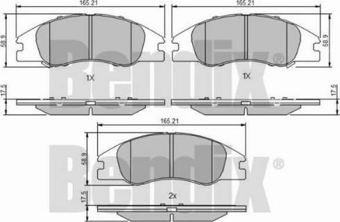 BENDIX 510541 - Тормозные колодки, дисковые, комплект www.autospares.lv