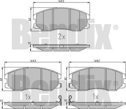 BENDIX 510548 - Тормозные колодки, дисковые, комплект www.autospares.lv