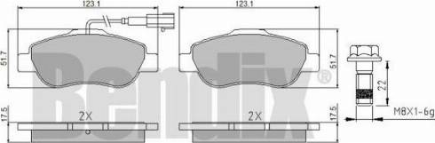 BENDIX 510559 - Тормозные колодки, дисковые, комплект www.autospares.lv