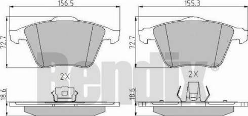 BENDIX 510554 - Тормозные колодки, дисковые, комплект www.autospares.lv