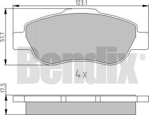 BENDIX 510558 - Brake Pad Set, disc brake www.autospares.lv