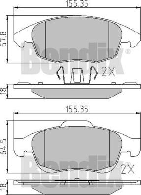 BENDIX 510565 - Bremžu uzliku kompl., Disku bremzes autospares.lv