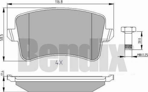 BENDIX 510566 - Bremžu uzliku kompl., Disku bremzes autospares.lv