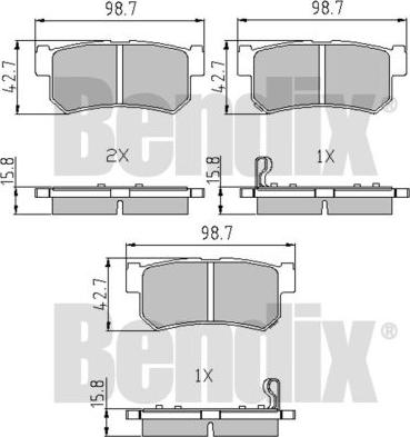 BENDIX 510563 - Brake Pad Set, disc brake www.autospares.lv