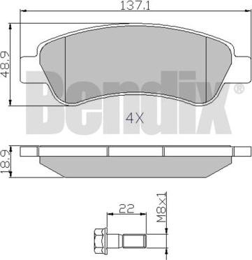 BENDIX 510562 - Тормозные колодки, дисковые, комплект www.autospares.lv