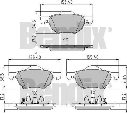 BENDIX 510502 - Brake Pad Set, disc brake www.autospares.lv