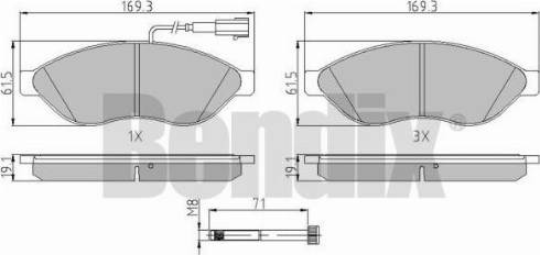 BENDIX 510515 - Bremžu uzliku kompl., Disku bremzes autospares.lv