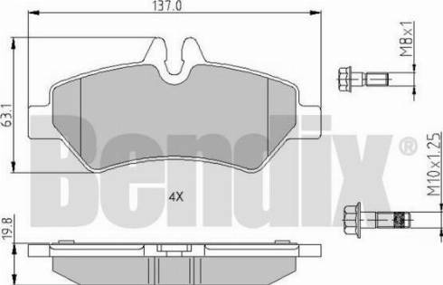 BENDIX 510518 - Bremžu uzliku kompl., Disku bremzes www.autospares.lv