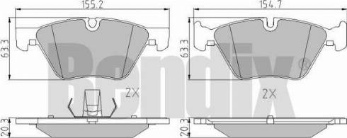 BENDIX 510512 - Тормозные колодки, дисковые, комплект www.autospares.lv