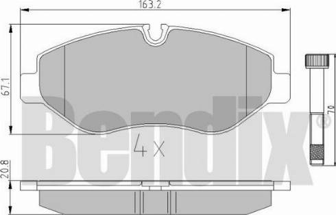 BENDIX 510517 - Bremžu uzliku kompl., Disku bremzes autospares.lv