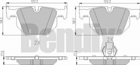 BENDIX 510586 - Bremžu uzliku kompl., Disku bremzes www.autospares.lv