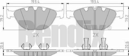 BENDIX 510588 - Bremžu uzliku kompl., Disku bremzes www.autospares.lv