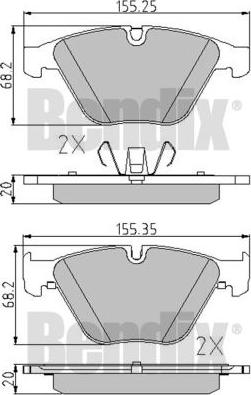 BENDIX 510587 - Bremžu uzliku kompl., Disku bremzes www.autospares.lv