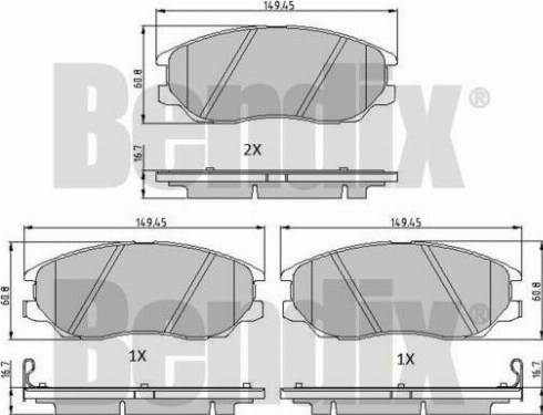 BENDIX 510536 - Bremžu uzliku kompl., Disku bremzes www.autospares.lv