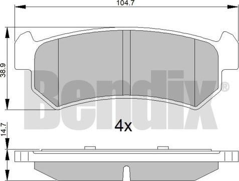 BENDIX 510524 - Bremžu uzliku kompl., Disku bremzes autospares.lv