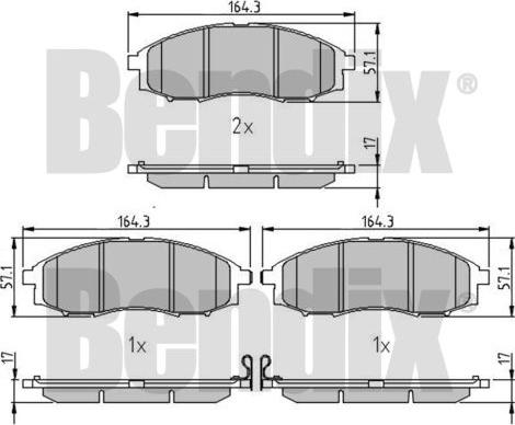 BENDIX 510521 - Bremžu uzliku kompl., Disku bremzes www.autospares.lv