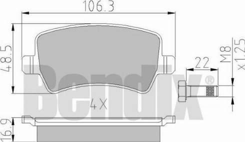 BENDIX 510528 - Bremžu uzliku kompl., Disku bremzes autospares.lv