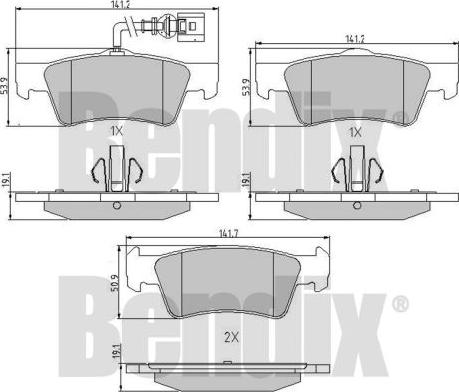 BENDIX 510578 - Тормозные колодки, дисковые, комплект www.autospares.lv