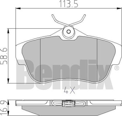 BENDIX 510572 - Bremžu uzliku kompl., Disku bremzes autospares.lv