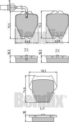 BENDIX 510577 - Brake Pad Set, disc brake www.autospares.lv