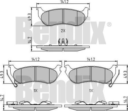 BENDIX 510644 - Тормозные колодки, дисковые, комплект www.autospares.lv