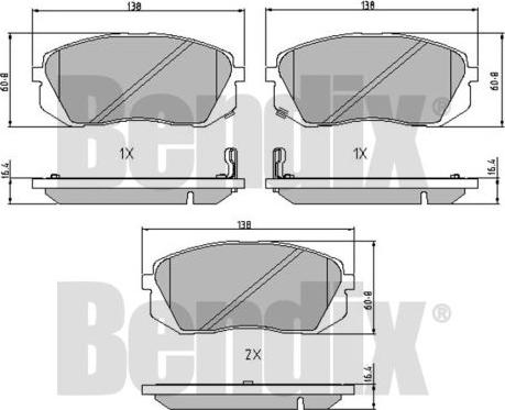 BENDIX 510664 - Bremžu uzliku kompl., Disku bremzes autospares.lv