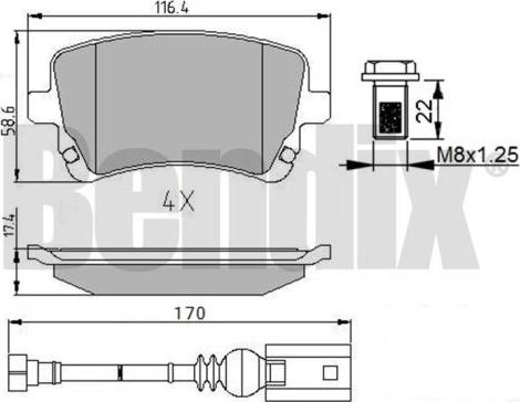 BENDIX 510619 - Bremžu uzliku kompl., Disku bremzes autospares.lv