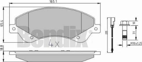 BENDIX 510615 - Bremžu uzliku kompl., Disku bremzes www.autospares.lv