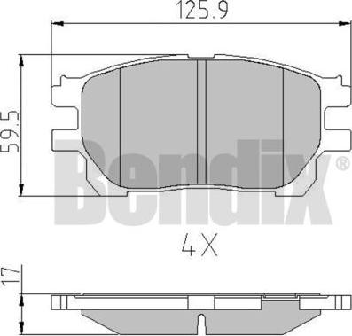 BENDIX 510680 - Bremžu uzliku kompl., Disku bremzes autospares.lv