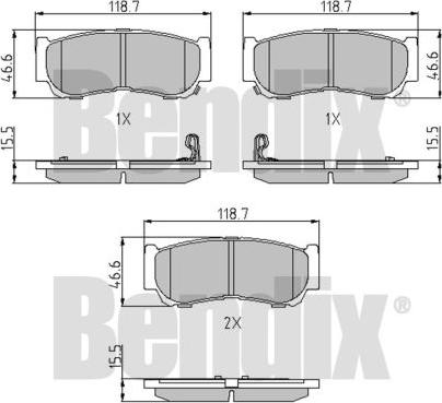 BENDIX 510687 - Brake Pad Set, disc brake www.autospares.lv