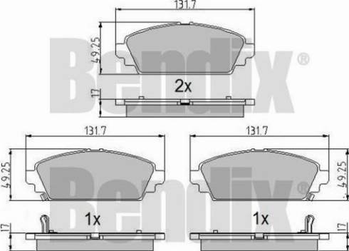 BENDIX 510638 - Bremžu uzliku kompl., Disku bremzes autospares.lv