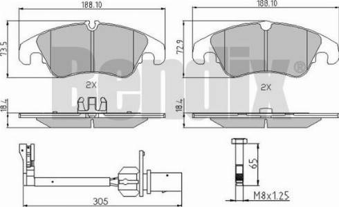 BENDIX 510633 - Тормозные колодки, дисковые, комплект www.autospares.lv