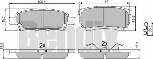 BENDIX 510632 - Brake Pad Set, disc brake www.autospares.lv