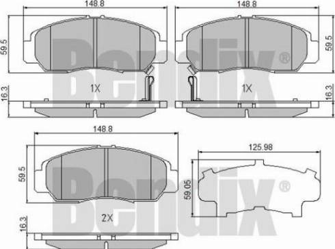 BENDIX 510625 - Brake Pad Set, disc brake www.autospares.lv