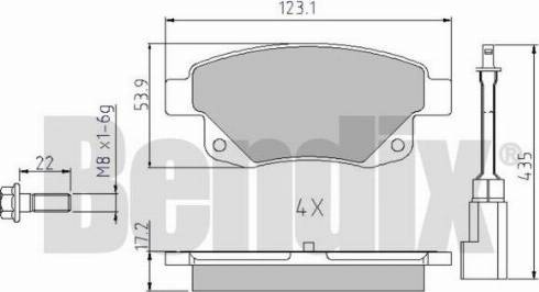 BENDIX 510620 - Bremžu uzliku kompl., Disku bremzes www.autospares.lv