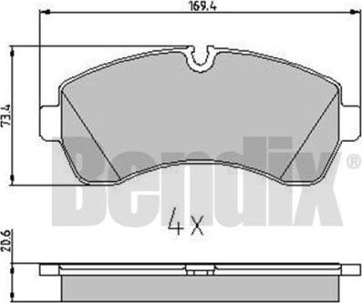 BENDIX 510670 - Bremžu uzliku kompl., Disku bremzes autospares.lv