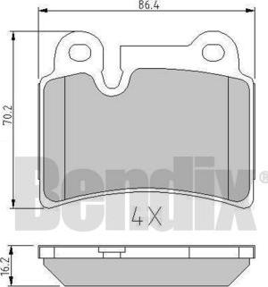 BENDIX 510672 - Bremžu uzliku kompl., Disku bremzes autospares.lv