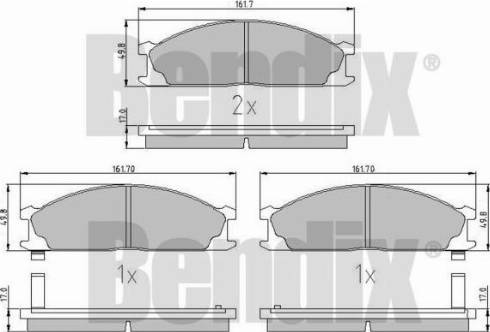 BENDIX 510096 - Brake Pad Set, disc brake www.autospares.lv