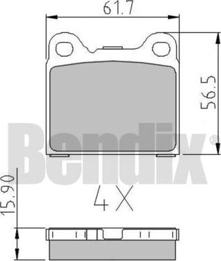 BENDIX 510091 - Тормозные колодки, дисковые, комплект www.autospares.lv