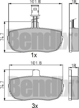 BENDIX 510044 - Bremžu uzliku kompl., Disku bremzes autospares.lv