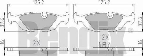 BENDIX 510046 - Тормозные колодки, дисковые, комплект www.autospares.lv