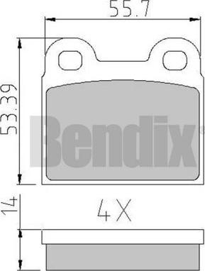 BENDIX 510007 - Bremžu uzliku kompl., Disku bremzes autospares.lv