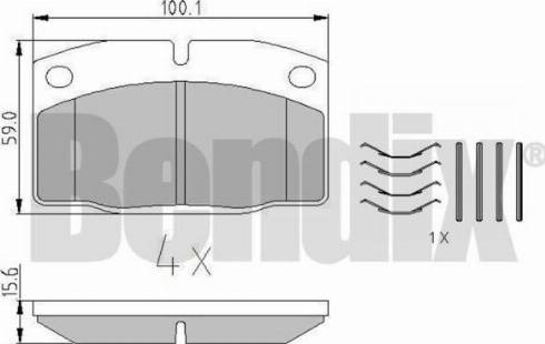 BENDIX 510016 - Тормозные колодки, дисковые, комплект www.autospares.lv