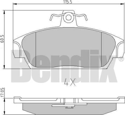 BENDIX 510085 - Bremžu uzliku kompl., Disku bremzes www.autospares.lv