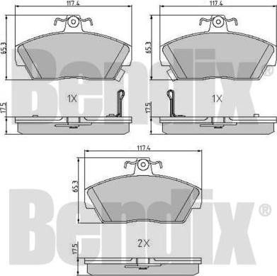 BENDIX 510086 - Brake Pad Set, disc brake www.autospares.lv